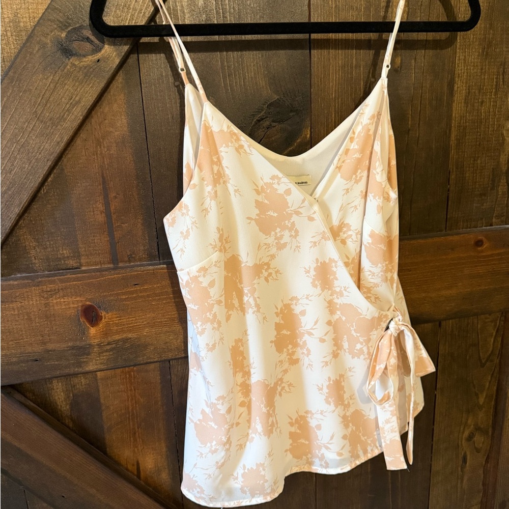 June & Hudson Floral Camisole in Cream and Tan